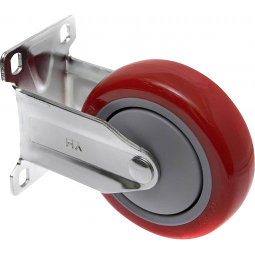 TOOLCRAFT TO-5137959 Pevné kolečko s konstrukční deskou, 100 mm, polyuretan nosnost (max.): 125 kg