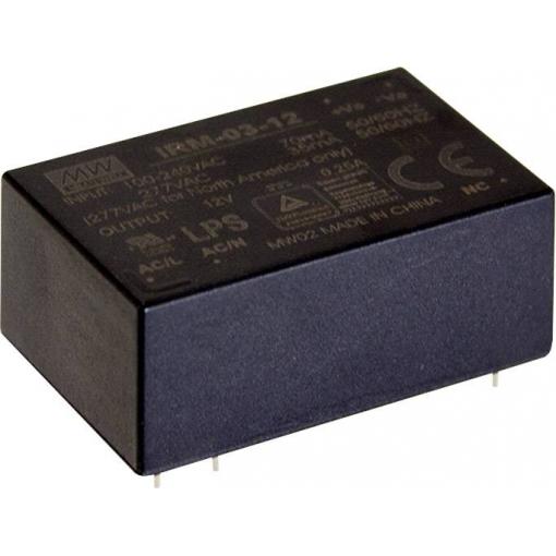 MEAN WELL IRM-03-5 AC/DC zdroj do DPS 5 V/DC 600 mA 3 W