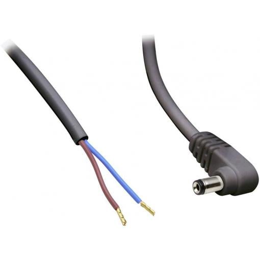 TRU COMPONENTS TC-2511288 nízkonapěťový připojovací kabel nízkonapěťová zástrčka - kabel s otevřenými konci 5.50 mm 2.10 mm 1 m 1 ks