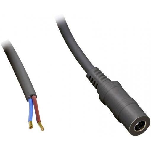 TRU COMPONENTS TC-2511304 nízkonapěťový připojovací kabel nízkonapěťová zásuvka - kabel s otevřenými konci 5.50 mm 2.10 mm 1.00 m 1 ks