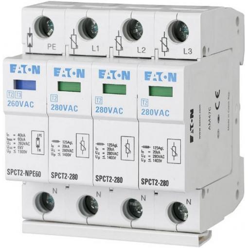 Eaton 167620 SPCT2-280-3+NPE svodič pro přepěťovou ochranu Přepětová ochrana pro: rozvodná skříň 20 kA 1 ks