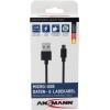 Ansmann USB kabel USB 2.0 USB-A zástrčka, USB Micro-B zástrčka 1.20 m černá hliníková zástrčka, krytí TPE 1700-0076