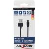 Ansmann USB kabel USB 2.0 USB-A zástrčka, USB Micro-B zástrčka 2.00 m černá hliníková zástrčka, krytí TPE 1700-0077