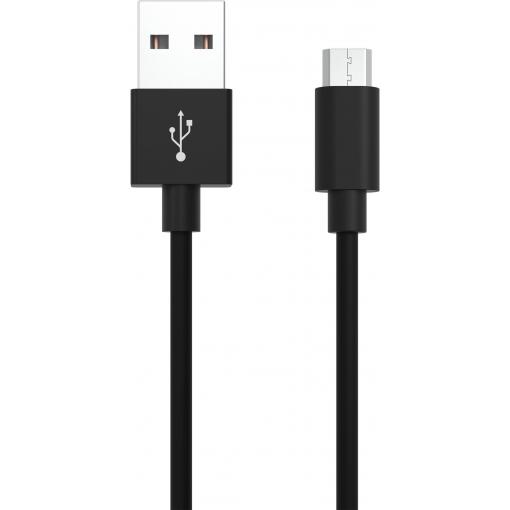 Ansmann USB kabel USB 2.0 USB-A zástrčka, USB Micro-B zástrčka 2.00 m černá hliníková zástrčka, krytí TPE 1700-0077