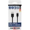 Ansmann USB kabel USB 3.2 Gen1 USB-A zástrčka, USB-C ® zástrčka 1.20 m černá hliníková zástrčka, krytí TPE, oboustranně zapojitelná zástrčka 1700-0080