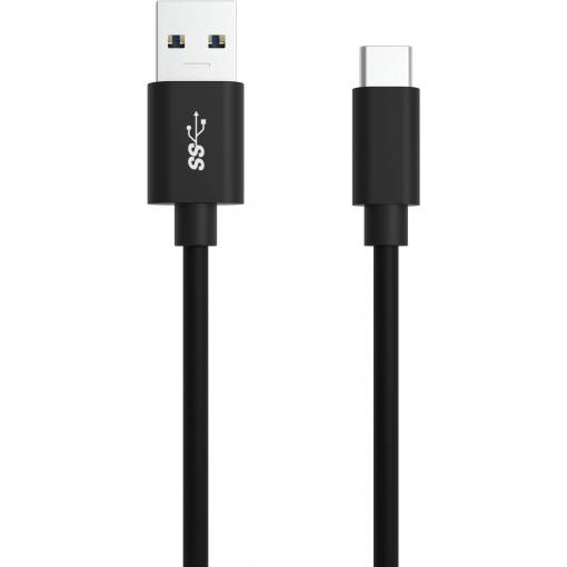 Ansmann USB kabel USB 3.2 Gen1 USB-A zástrčka, USB-C ® zástrčka 1.20 m černá hliníková zástrčka, krytí TPE, oboustranně zapojitelná zástrčka 1700-0080