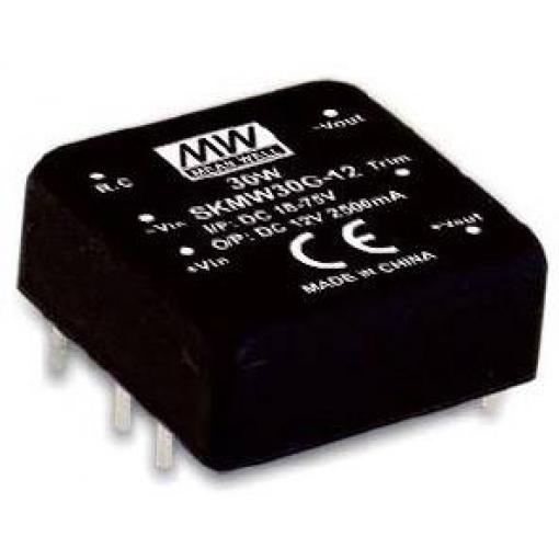 MEAN WELL DKMW30F-12 DC/DC měnič napětí, SMD 12 V/DC 12 V/DC 1.25 A 30 W Počet výstupů: 2 x Obsah 1 ks