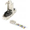 Digitus RJ45 síťový konektor CAT 6A, nevybavený specifikací [1x LSA, IDC konektor, rychlospojka - 1x RJ45 zástrčka, RJ45 zástrčka 8p8c] stříbrná, ocelová