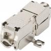 Digitus RJ45 / Spojka síťový adaptér CAT 6A, nevybavený specifikací [1x LSA, IDC konektor, rychlospojka - 1x LSA, IDC konektor, rychlospojka] stříbrná, ocelová