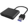 ICY BOX IB-CR301-U3 Externer Multi Card Reader (CF, SD, Micro SD) mit USB 3.0 Hostanschl externí čtečka paměťových karet / hub USB 3.0 černá