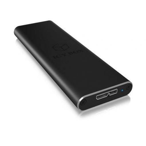 ICY BOX IB-183M2, Ext.-Gehäuse, 1x M.2 SATA SSD zu USB 3.0 Host, Aluminium, schwarz Pouzdro pro SSD M.2 USB 3.0 5 GBit/s M.2 SATA 2230, 2242, 2260, 2280 60083