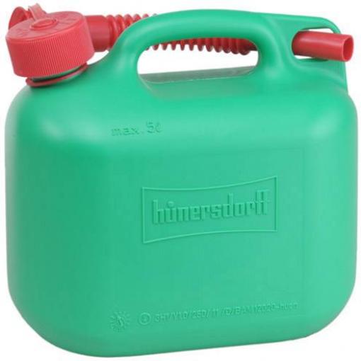 Hünersdorff 811590 Benzinkanister 5l Kunststoff grün UN-Zulassung + E10 Proof 147x265x247mm kanystr na palivo 5 l plast