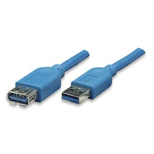 TECHly USB kabel USB 3.2 Gen1 USB-A zástrčka, USB-A zásuvka 0.50 m modrá pozlacené kontakty ICOC U3-AA-005-EX