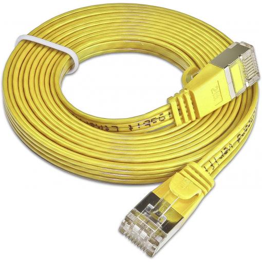 Slim Wirewin PKW-STP-SLIM-KAT6 3.0 GE RJ45 síťové kabely, propojovací kabely CAT 6 U/FTP 3.00 m žlutá plochý 1 ks