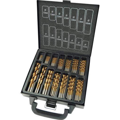 Brüder Mannesmann M54399 HSS sada spirálových vrtáku do kovu 99dílná 1 mm, 1.5 mm, 2 mm, 2.5 mm, 3 mm, 3.5 mm, 4 mm, 4.5 mm, 5 mm, 5.5 mm, 6 mm, 6.5 mm, 8 mm,