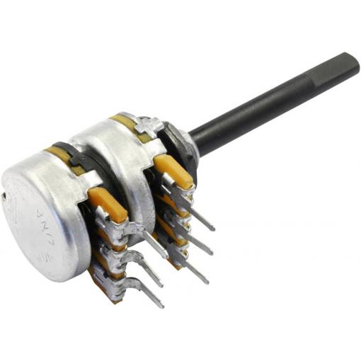 OMEG PC2G16BU CEP F22 F:35 A100K, PC2G16BU CEP F22 F:35 A100K otočný potenciometr, Stereo, 0.25 W, 100 kΩ, 1 ks