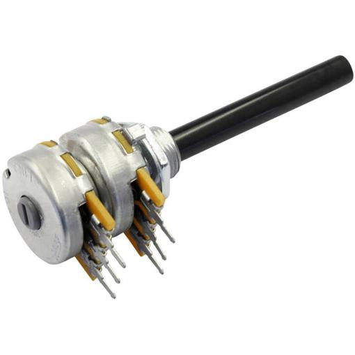 OMEG PC2G20BU CEBS F1 L:50 A220K otočný potenciometr, Stereo, 0.2 W, 220 kΩ, 1 ks