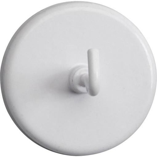 Maul magnet (Ø x v) 47 mm x 36 mm kulatý, s hákem bílá 5 ks 6159002