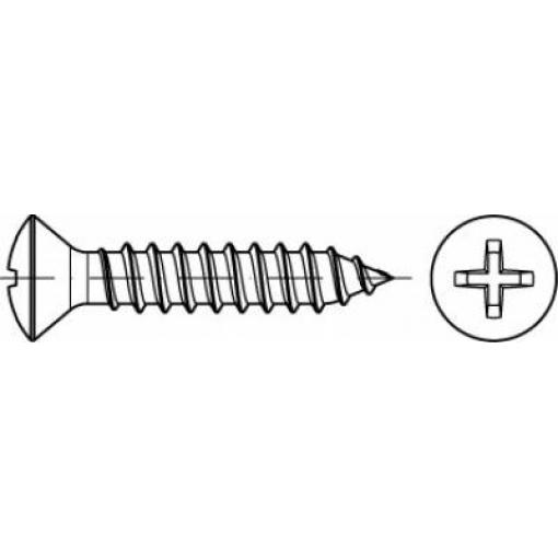 TOOLCRAFT TO-5433192 šrouby do plechu s čočkovou hlavou 16 mm křížová drážka Philips ocel galvanizováno zinkem 500 ks