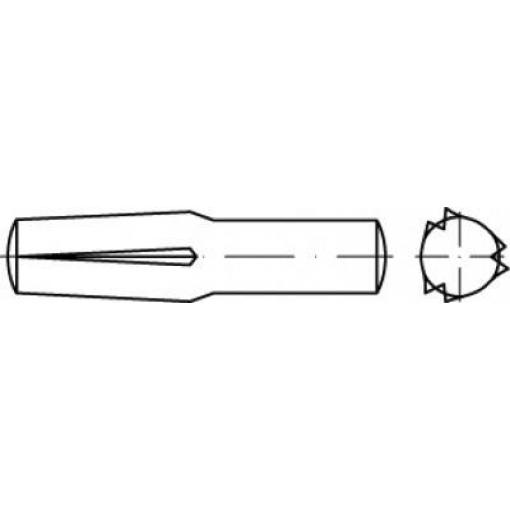 TOOLCRAFT TO-5437854 násuvný rýhovaný kolík 4 mm ocel 100 ks