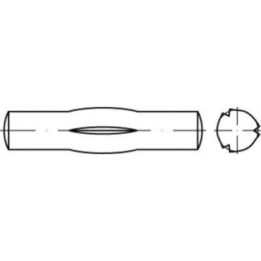 TOOLCRAFT TO-5438136 částečně rýhovaný válcový kolík 6 mm ocel 100 ks