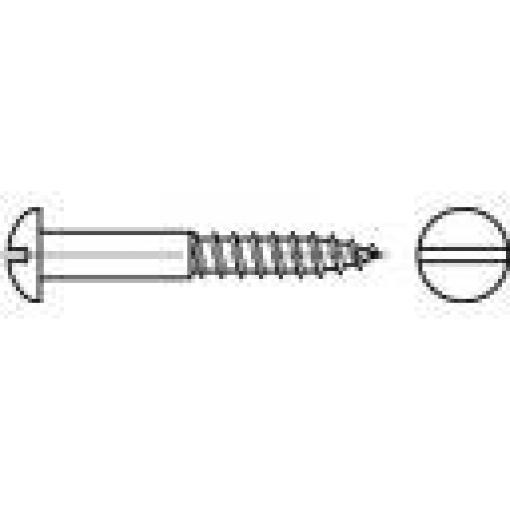 TOOLCRAFT TO-5446626 půlkulaté šrouby do dřeva 3 mm 40 mm příruba DIN 96 mosaz 200 ks