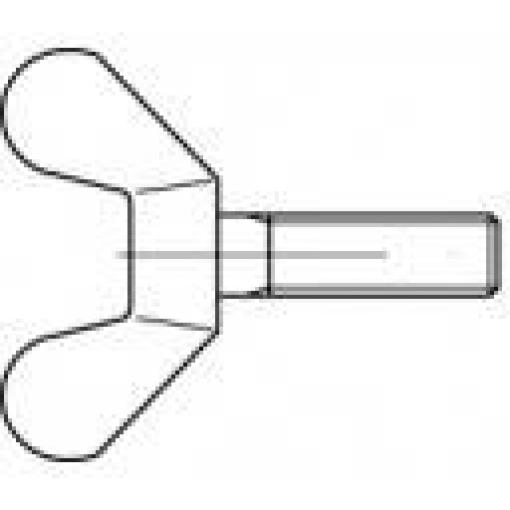 TOOLCRAFT TO-5447457 křídlový šroub M4 12 mm DIN 316 mosaz 100 ks