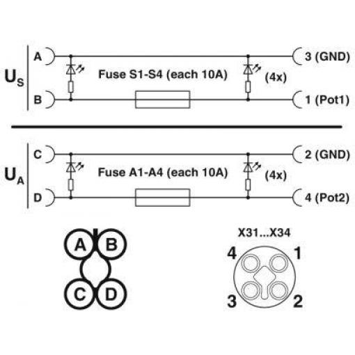 Phoenix Contact SACB-4/T-L-8FUSE CT AXL 1413929 příslušenství rozdělovač M12 s plastovým závitem 1 ks