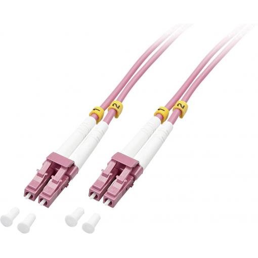 LINDY 46340 optické vlákno optické vlákno kabel [1x zástrčka LC - 1x zástrčka LC] 50/125 µ Multimode OM4 1.00 m