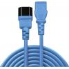 LINDY napájecí prodlužovací kabel [1x IEC zástrčka C14 10 A - 1x IEC C13 zásuvka 10 A] 2.00 m modrá