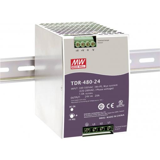 MEAN WELL TDR-480-48 síťový zdroj na DIN lištu 10 A 480 W Počet výstupů:1 x Obsah 1 ks