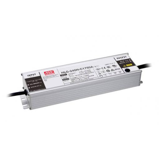 MEAN WELL HLG-240H-C700A LED driver konstantní proud 249.9 W 350 - 700 mA 178 - 357 V/DC montáž na nehořlavém povrchu , schválení nábytku , outdoorový , PFC