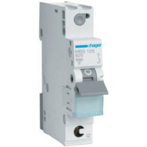 Hager MBS120 MBS120 elektrický jistič 1fázový 20 A 230 V, 400 V