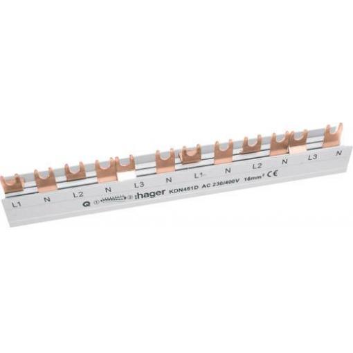 Hager KDN451D HAGER KDN45 1D připojovací blok Phase busbar šedá 4pólový 80 A 1 ks