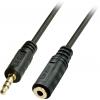 LINDY 35653 jack audio prodlužovací kabel [1x jack zástrčka 3,5 mm - 1x jack zásuvka 3,5 mm] 3.00 m černá