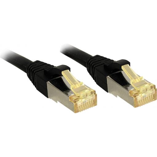 LINDY 47307 RJ45 síťové kabely, propojovací kabely CAT 6a (surový kabel CAT 7) S/FTP 1.00 m černá s ochranou 1 ks