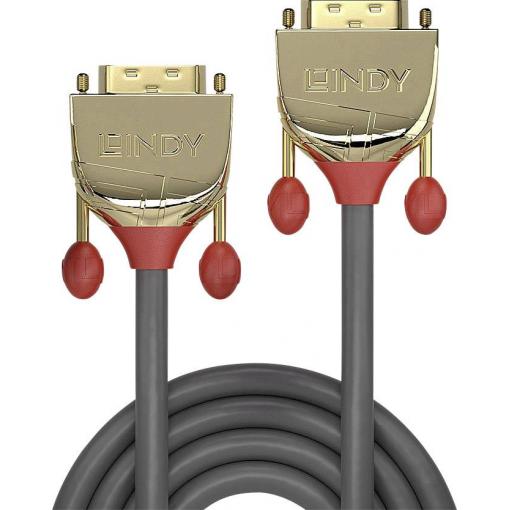 LINDY DVI kabel DVI-D 24+1pol. Zástrčka, DVI-D 24+1pol. Zástrčka 5.00 m šedá 36204 DVI kabel