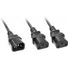 LINDY napájecí kabel [2x IEC C13 zásuvka 10 A - 1x IEC zástrčka C14 10 A] 2.00 m vícebarevná