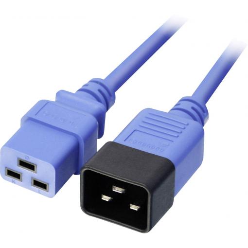 LINDY IEC prodlužovací kabel [1x IEC zástrčka C20 16 A - 1x IEC C19 zásuvka 16 A] 1.00 m modrá