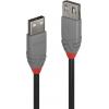 LINDY USB kabel USB 2.0 USB-A zástrčka, USB-A zásuvka 0.50 m černá 36701