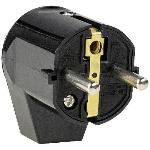 AS Schwabe 45042 úhlová zástrčka SchuKo plast 230 V černá IP20