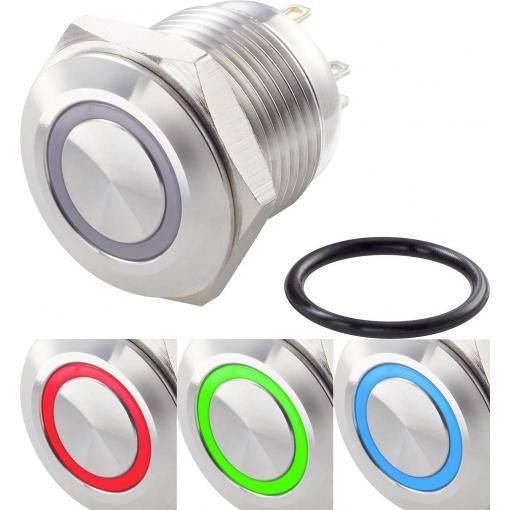 TRU COMPONENTS TC-GQ16F-10E/41RGB/, TC-7494612 tlačítko antivandal, 16 mm, 48 V/DC, 2 A, 1 ks