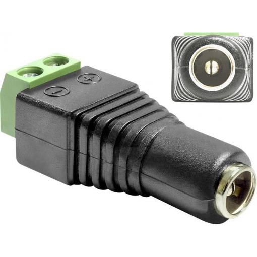 Delock 65421 DC (proud) adaptér [1x DC zásuvka 5,5 mm - 1x 2vodičové vedení] černá 0.00 m
