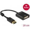 Delock DisplayPort / DVI kabelový adaptér Konektor DisplayPort, DVI-I 24+5pól. zásuvka 0.20 m černá 62599 pozlacené kontakty Kabel DisplayPort