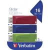 Verbatim Slider USB flash disk 16 GB červená, modrá, zelená 49326 USB 2.0