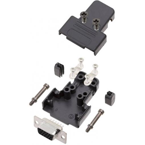 encitech TRI-P-09-HDS15-K 6355-0068-11 D-SUB pouzdro Pólů: 15 plast černá 1 ks