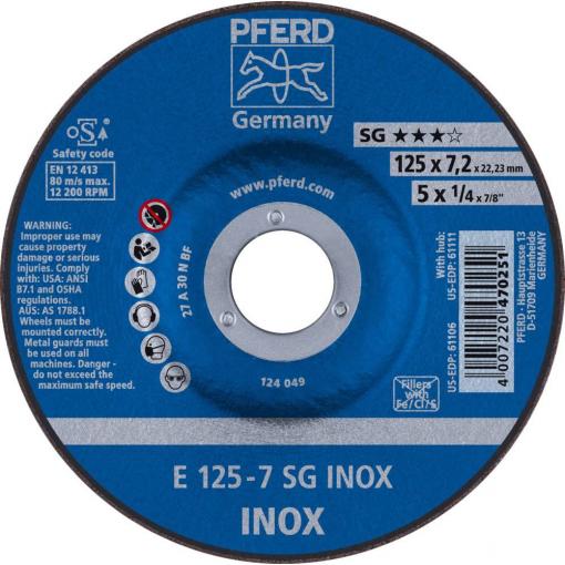 PFERD 62212623 Sg Inox brusný kotouč lomený Průměr 125 mm Ø otvoru 22.23 mm 10 ks