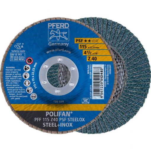 PFERD TOOLS 67664115 Z Psf Steelox vějířovitý brusný kotouč Průměr 115 mm Ø otvoru 22.23 mm Zrnitost 40 10 ks