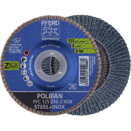 PFERD 69300934 PFC 125 Z 40 START STEELOX vějířovitý brusný kotouč Průměr 125 mm Ø otvoru 22.23 mm ocel, nerezová ocel 10 ks