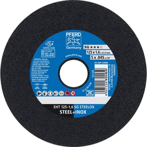 PFERD TOOLS SG STEELOX 61341122 řezný kotouč rovný 125 mm 25 ks nerezová ocel, ocel